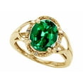 thumbnail image 2 of Tommaso Design� Oval 10x8mm Simulated Emerald Ring, 2 of 9