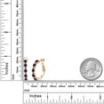 thumbnail image 2 of Gem Stone King 18K Rose Gold Plated Silver Women Hoop Earrings Blue Sapphire Pink Sapphire (1.70 Cttw, Round Cut, 3/7 inch Diameter), 2 of 4