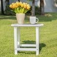 thumbnail image 3 of DecMode 18" x 15" White Resin Outdoor Accent Table, 1-Piece, 3 of 11