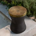 thumbnail image 6 of MOALCOFER Outdoor Side Table with Faux-Wood Top,Small Round Patio Side Table,Black, 6 of 6