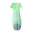 thumbnail image 4 of Staron Robe d'Été pour Femmes en Liquidation à Moins de 10 $ Ample Maxi Longue Printemps Décontractée Robes avec Poches Fendue Hawaïenne Sans Manches Fête Plage Robe Soleil Vert P, 4 of 5