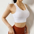thumbnail image 4 of Ropa interior deportiva de alto impacto para mujer, ropa interior deportiva para correr con tiras cruzadas en la espalda, ropa interior con copas desmontables, color blanco, 4 of 5