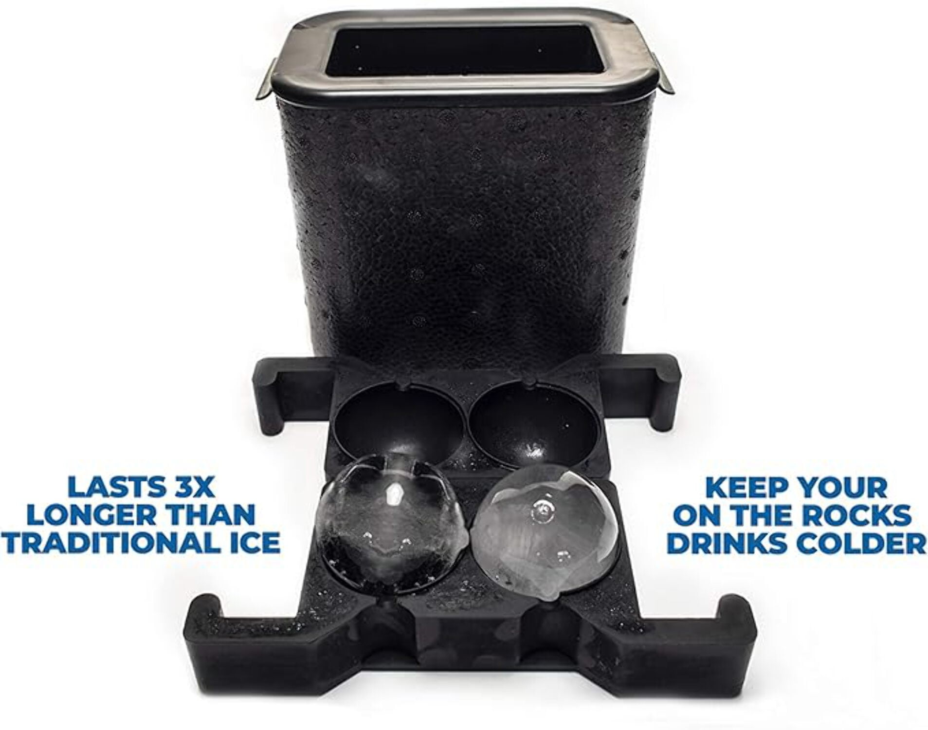 Premium Round Ice Cube Mold - Crystal Clear Whiskey Ice Ball Maker Mold - Craft Big Sphere Ice Cube Tray - Circle Ice Cubes Trays for Bourbon - Large Spherical Ice Molds for Whisky, Cocktails