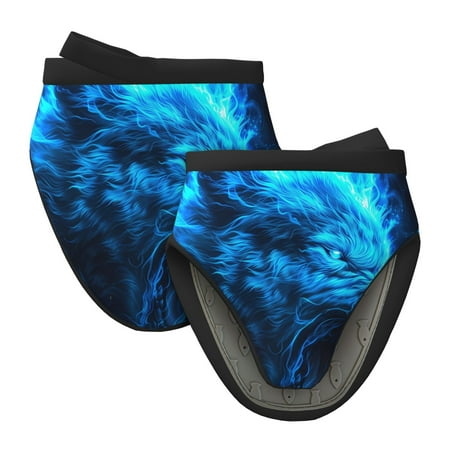 

Qekee Blue Fire Wolf Print Non-Slip Mini Oven Mitt Silicone Oven Mitts Heat Resistant Kitchen Mittens Pinch Mitts Cooking Mitts