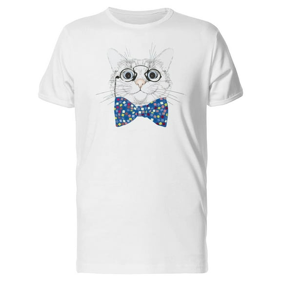 Nerd Cat With Bowtie Tee Men's -Image by Shutterstock