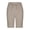 Khaki, variant on JMYHOAM Women's Linen Cotton Shorts Elastic Waist Drawstring Solid Color Casual Shorts with Lace Crochet Splice Summer Breathable Rolled Hem Shorts with Pockets