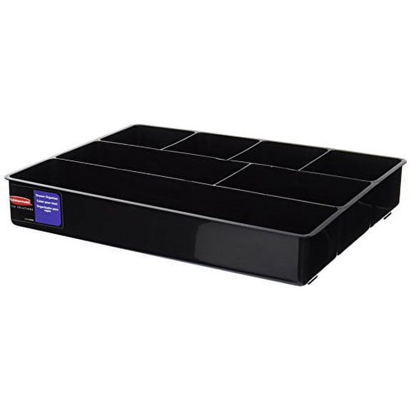Rubbermaid Extra Deep Desk Drawer Director Tray, Plastic, 11.875 x 15 x 2.5 Inches, Black (11906ROS)