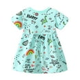 thumbnail image 5 of Little Girl Dresses Cartoon Letter Animal Rainbow Dress Party Princess Kids Sundress,Size 6 Years-7 Years, 5 of 9