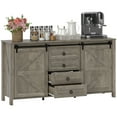 thumbnail image 1 of HOMCOM Buffet-Vaisselier de Style Ferme avec Portes, Gris Pâle Vieilli, 1 of 10
