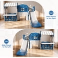 thumbnail image 6 of Vipuse 9 in 1 Indoor Infant Toddler Playground Slides Playset with Playhouse for Backyard Home, Blue & Gray, 6 of 12