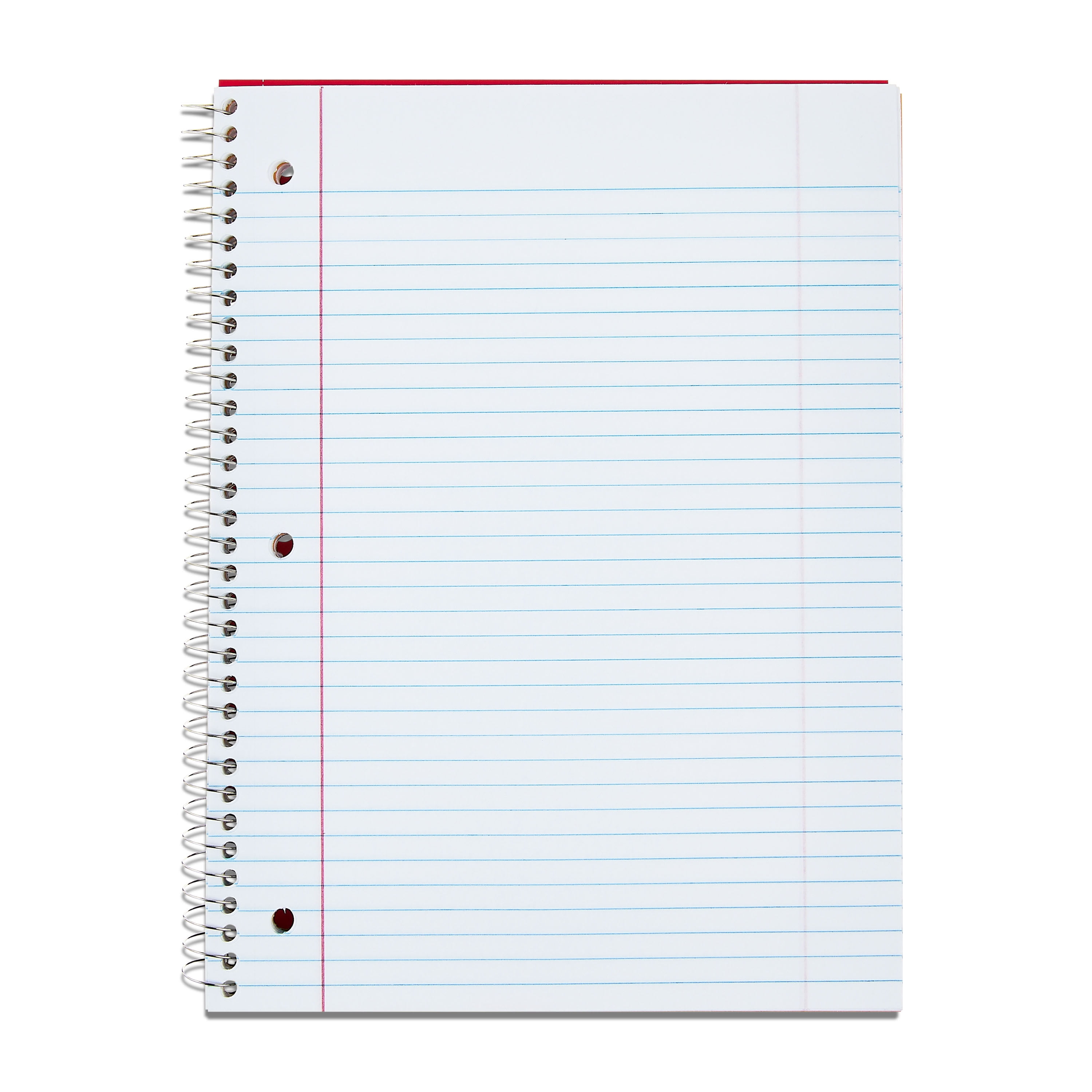 Pen + Gear College Ruled 3-Subject Notebook, 8" x 10.5", Red, 120 Sheets