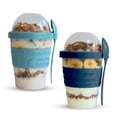 thumbnail image 1 of Tazas para ensalada Breakfast On the Go, 20 onzas, juego de 2 con cuchara, 1 of 7