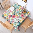 thumbnail image 2 of Pioneer Flower Floral Print Pattern Square Tablecloth,Waterproof Square Table Cover,Wipeable Spillproof Washable Table Cover for Home Kitchen Party Decor 60"x60"(152x152cm), 2 of 6