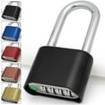 thumbnail image 1 of 4-digit Number Combination Padlock Waterproof Strong Hardened Suitable For Indoor Outdoor Fence Door Sturdy Password Code Locks, 1 of 5