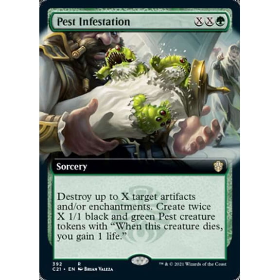 MtG Commander 2021 Rare Pest Infestation (Extended Art) #392