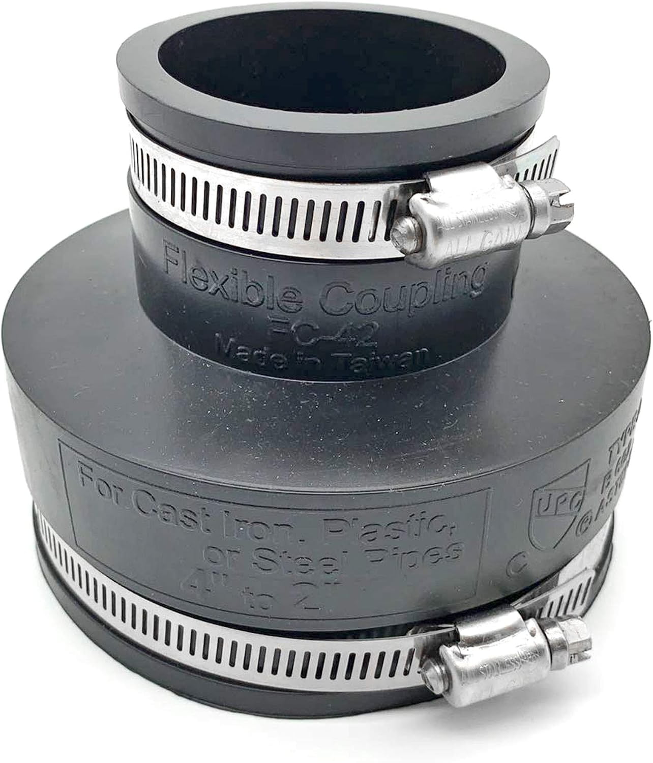 Avalon Black Flexible PVC Rubber Coupling with Stainless Steel Clamps 4