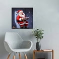 thumbnail image 4 of JEUXUS Christmas Canvas Wall Art Funny Santa Claus Sitting on Toilet,Oil Painting Prints Artworks Picture Stretched and Framed,Watercolor Red Clothe Xmas Wall Decor for 16x16in, 4 of 4