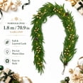 thumbnail image 6 of Lighted Norfolk Christmas Garland with 8 Gold Berries and 3 Pinecones, Warm LED, Dense Foliage for Mantel, Stairs and Doorway 71 inch, 6 of 9