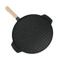 thumbnail image 1 of BBQ Grill Pan, Double Sided Design, Non Stick , Even Heat Distribution Portable Outdoor Griddle with Composite Wood Material, 1 of 7