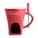 thumbnail image 4 of Taza de fondue de chocolate Calentador de fondue de cerámica Taza para derretir mantequilla con tenedor de cerámica Rojo, 4 of 9
