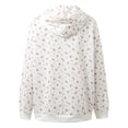 thumbnail image 6 of XIAONU Womens Floral Print Zip Up Hoodie Lace Trim Cute Embroidery Zip Up Jacket Casual Daily Wear Hooded Sweatshirt, 6 of 7