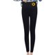 thumbnail image 2 of Ropa de los 80 Gibobby lana de gruesos de terciopelo para mujer pantalones cálidos de cintura alta estampados Negro S, 2 of 5