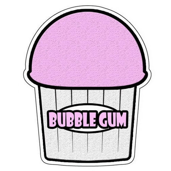 BUBBLE GUM FLAVOR Italian Ice Decal shaved ice cart trailer stand sticker