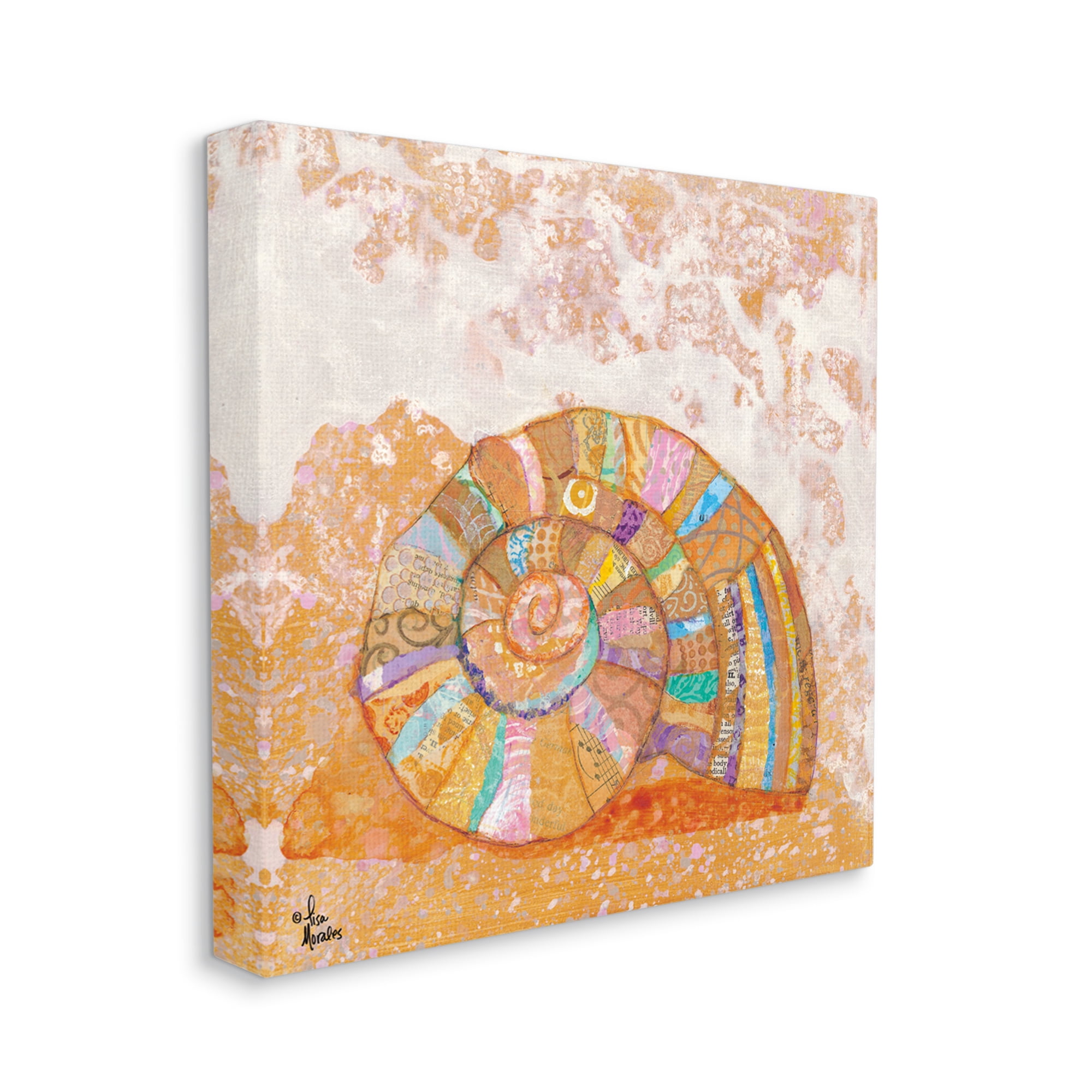 Stupell Industries Nautilus Sea Shell Various Collage Clipping Patterns Painting Gallery Wrapped Canvas Print Wall Art, Design by Lisa Morales