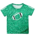 thumbnail image 4 of Bainana Little Girls Tops Sequin Print Short Sleeve Crew Neck Shirt Comfortable Leisure Summer Kids Outwear Green Size 8-9 Years, 4 of 4