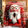 thumbnail image 2 of Gyexs Santa Sweatshirts for Men Christmas Sweaters Funny 3D Printed Long Sleeve Shirts Couples Xmas Holiday Pullover #15 Watermelon Red & Size M, 2 of 4