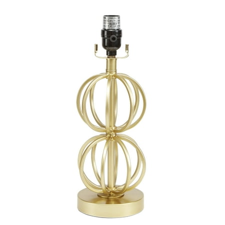 Hand Painted Lamp Base Better Homes & Gardens Double Cage Metal Lamp Base, Brushed Brass Finish, CFL Bulb Included ()