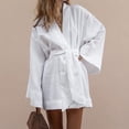 thumbnail image 4 of Guardurnaity Vestido de noche de algodón y lino para mujer, de manga larga, transpirable, bonito, adelgazante, para chicas, ropa de dormir, Vestidos Blanco SG, 4 of 5