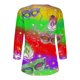 thumbnail image 5 of Fiudx Ofertas Relámpago Blusa de Manga 3/4 Corta Estampada a La Moda para Mujer, Blusa Informal con Cuello Redondo, 5 of 5