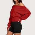 thumbnail image 6 of cocolona Off Shoulder Cropped Sweatshirts for Women Solid Color Long Sleeve Casual Shirts Sporty Trendy Fall Outfits, 6 of 7