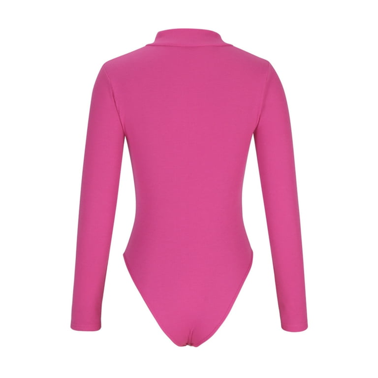 Vivianyo HD Women's Bodysuits Ribbed One Piece Zip Front Vivianyo HD Women's Bodysuits Ribbed One Piece Zip Front
