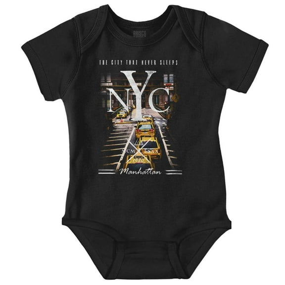 NYC The City That Never Sleeps Romper Boys or Girls Infant Baby Brisco Brands NB