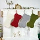 thumbnail image 3 of Calcetines navideños de punto con forma de hueso: rojo, blanco, verde y gris Diseño espacioso para regalos y golosinas Anilla de tela resistente para colgar fácilmente en la repisa de la chimenea..., 3 of 7