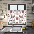 thumbnail image 4 of Yayeee Kitchen Curtains Tier Pair Light Filtering 27"x24" Rod Pocket Short Cafe Window Panel, Red Nordic Christmas, 4 of 7