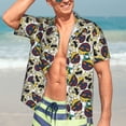 thumbnail image 5 of Picia Happy Skeleton Gentle Cotton Regular Fit Short Sleeve Casual Hawaiian Shirt for Men-X-Large, 5 of 9