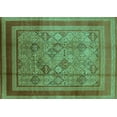 thumbnail image 1 of Ahgly Company Machine Washable Indoor Rectangle Oriental Turquoise Blue Industrial Area Rugs, 8' x 10', 1 of 4