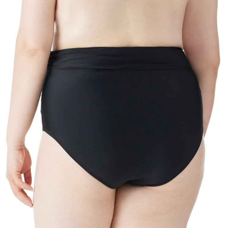 RELLECIGA Women's Black V Neck Shirred Tankini Top Swimsuits Tummy
