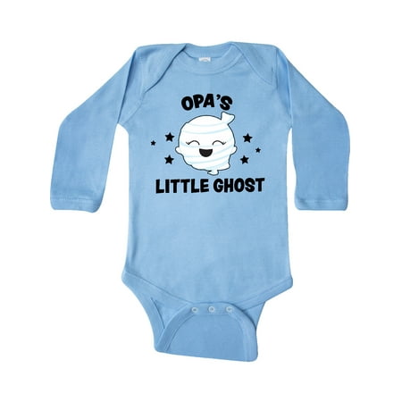 

Inktastic Cute Opa s Little Ghost with Stars Gift Baby Girl Long Sleeve Bodysuit