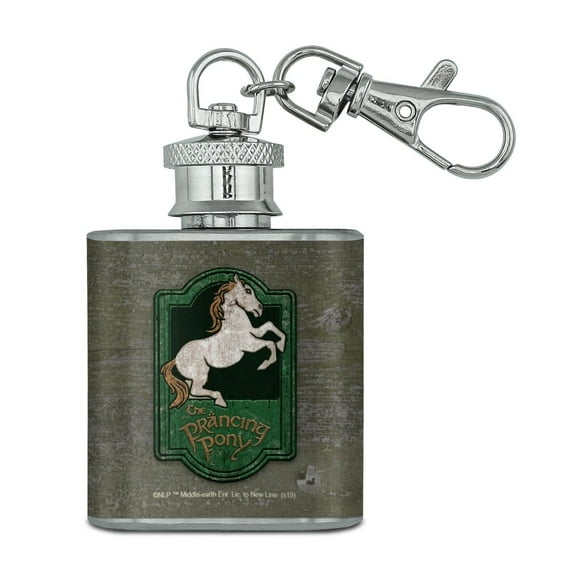 Lord of the Rings The Prancing Pony Stainless Steel 1oz Mini Flask Key Chain