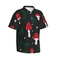 thumbnail image 2 of Uemuo Amanita Mushroom Printed Regular Fit Short Sleeve Casual Hawaiian Shirt for Men,Aloha shirt,Tropical shirt,Floral print shirt,Vacation Beach shirt-Large, 2 of 9