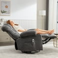 thumbnail image 5 of HSUNNS Swivel Recliner Chair for Adults, Living Room Fabric Recliner Chair with Massage and Heat, Single Sofa with USB Port, Cup Holder, Side and Front Pocket, Gray, 5 of 10