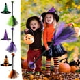 thumbnail image 3 of Yyuenw 1 Set of Halloween Party Witch Hat Broom Kit, Wizard Hat and Broom for Kids, Halloween Costume Cosplay Props, Halloween Decorations, 3 of 4