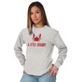 thumbnail image 4 of A Little Crabby Cranky Beach Lover Plus Size Long Sleeve Graphic Tee Shirt Brisco Brands 2X, 4 of 5