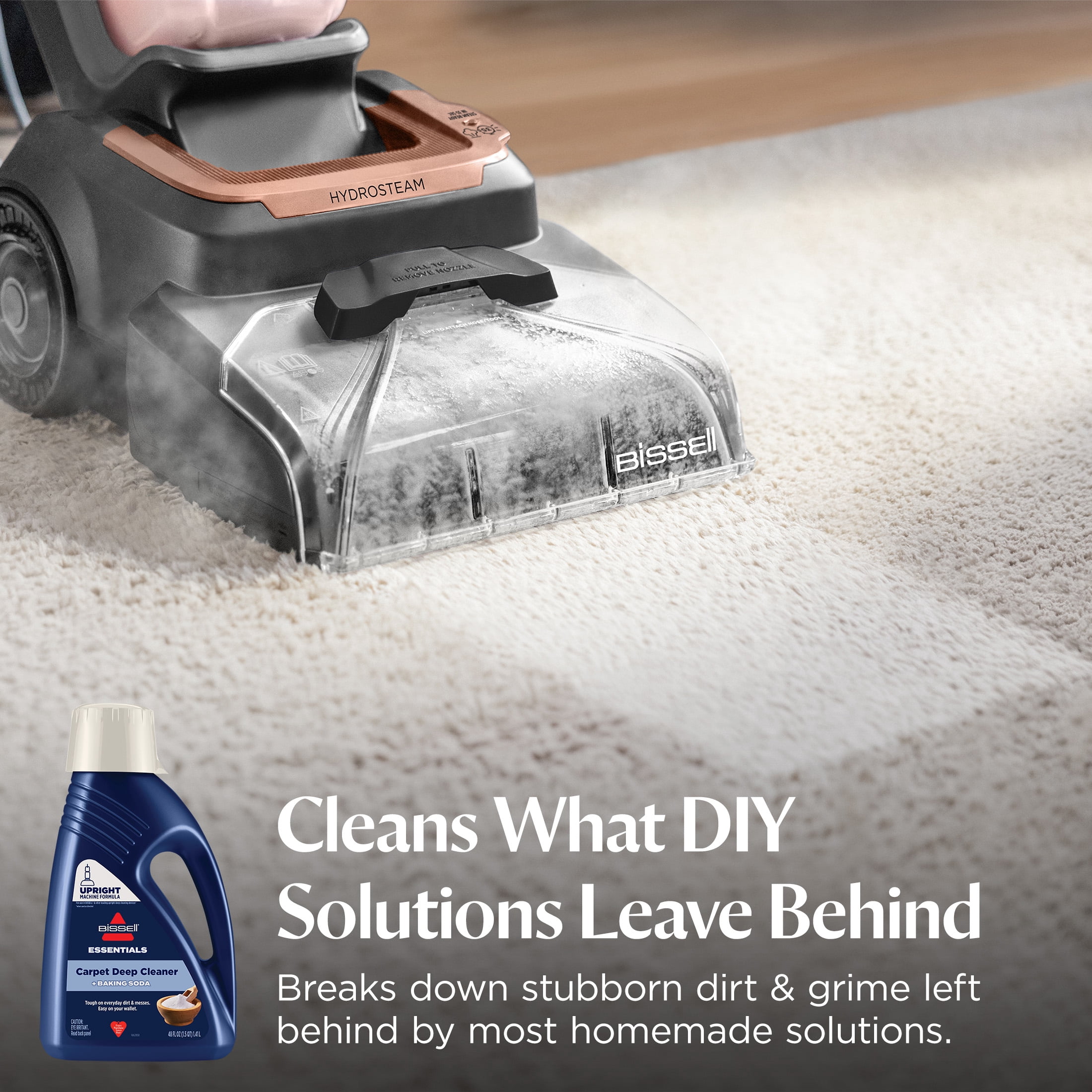 BISSELL Essentials Carpet Cleaner with Baking Soda, for Upright Deep Cleaning Machines, Deodorizes Odors, 4497, 48  fl oz