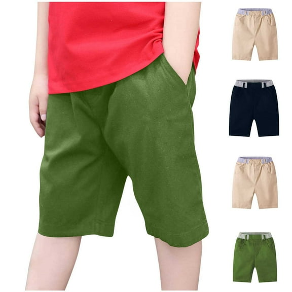 Ahuyic Cow Print Girls Capris Elastic Waist Cargo Style Kids 3-10Y