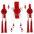 thumbnail image 2 of 1 juego antiguo chino pinza de pelo borla cinta flor gota pendiente rojo Sunnimix Pinza de pelo chino antiguo, 2 of 8